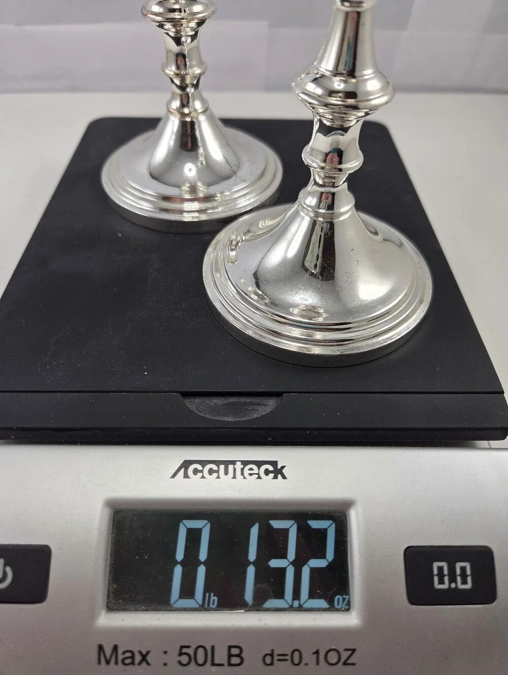 Vintage English Silver Plated Candlestick Holder Pair, 6